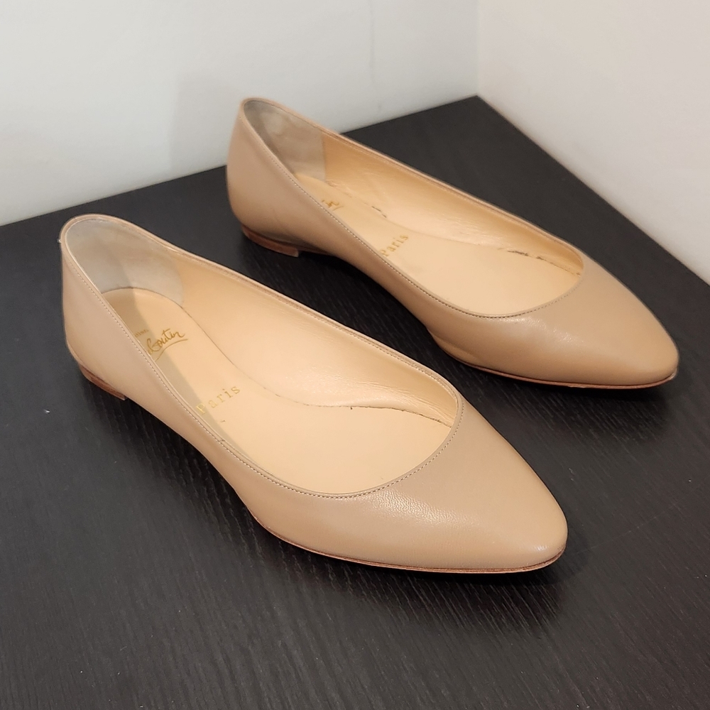 Christian Louboutin, 36.5 beige ballet flats